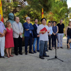 El representant de l'Associació Salvador Allende a Tarragona, durant el seu discurs.