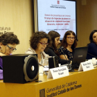 La presidenta de l'ICD, Núria Balada, amb les especialistes de Tamaia Rosa González, Beatriu Masià, Rakel Escurriol i Carme Vidal, en una imatge d'arxiu.