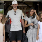 La familia real española, este verano, durante sus vacaciones.