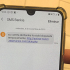 Imatge de l'SMS que es fa passar per Bankia