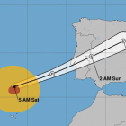 La trajectòria de l'huracà Leslie