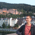 L'Enric Bertran davant del Castell de Heidelberg.