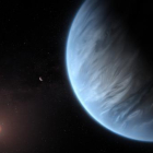 Representación del exoplaneta K2-18b.