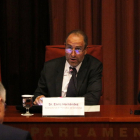 El exdirector de 'El Periódico de Cataluña' Enric Hernández en la comisión del Parlament.
