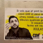 Imagen del cartel con la imagen de Rubén Viñuales por la campaña 'Xiulet de les festes'.