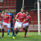 Sadik celebrant el gol que va anotar dissabte contra l'Albacete.