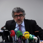 El abogado Jordi Pina, abogado de Jordi Sànchez, Jordi Turull y Josep Rull, durante una comparecencia.