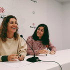 Laia Estrada y Eva Miguel, en la rueda de prensa de hoy en el Ayuntamiento de Tarragona.