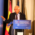 El ministre d'Exteriors, Josep Borrell, en un esmorzar informatiu a Madrid.
