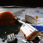 Imagen virtual de la base proyectada en la Luna por la NASA.