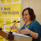 La regidora de Participació, Ciutadania i Transparència de l'Ajuntament de Reus, Montserrat Flores, a la sala de premsa.