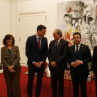 Imagen del encuentro entre Gobierno y Moncloa.
