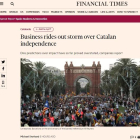 Article del 'Financial Times' sobre la situació econòmica a Catalunya arran del procés independentista.