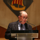 Primer plano de Josep Abelló durante la lectura de su pregón en la Sala de Plenos.
