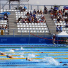 Una de las eliminatorias de natación femenina de los Juegos Mediterráneos.