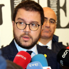 El vicepresident i conseller d'Economia i Hisenda, Pere Aragonès, en una visita a Valls.