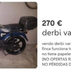 Imatge de l'anunci a Wallapop de la moto robada.