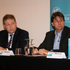 El secretario general de la FEGP, Isidre Also, y del presidente, Martí Sistané, durante la presentación del Informe de Coyuntura Económica del segundo semestre del 2018.