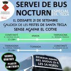 Imatge promocional del servei de bus de Constantí especial per Santa Tecla.