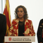Imagen de la consellera de JustÍcia, Ester Capella, en el Col·legi d'Agents de la Propietat Immobiliària de Barcelona para tratar aspectos relacionados con la nueva regulación de los arrendamientos urbanos que prepara el Govern.