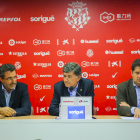 D'esquerra a dreta, el vicepresident del Consell, Jordi Virgili, el president, Josep Maria Andreu, i el director general, Lluís Fàbregas.