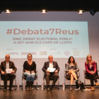 Imatge del debat electoral amb els caps de llista a les eleccions municipals de Reus.