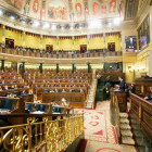 Imagen de archivo del hemiciclo del Congreso de los Diputados durante una comparecencia de Pedro Sánchez.