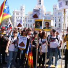 El independentismo toma el centro de Madrid antes de la manifestación.