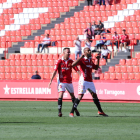 José Kanté celebra, al lado de Imanol García, el gol anotado contra la Mallorca.
