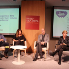 Imatge de la taula rodona amb Tomàs Molina, Assumpta Farran, Jordi  Castellví i Mireia Segú.