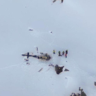 Imatge aèria de l'accident entre l'avioneta i l'helicòpter