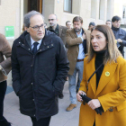 Imagen de archivo del presidente de la Generalitat, Quim Torra, junto a Meritxell Budó, que suplirá a Artadi en el Govern.