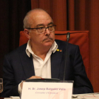 Pla mitjà del conseller d'Educació, Josep Bargalló, durant la seva compareixença a la comissió d'Educació del Parlament.