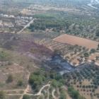 Imatge aèria de la zona que ha quedat afectada pel foc.