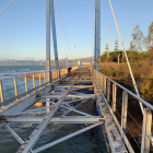 Imagen del estado actual del puente de madera de la riera de Maspujols
