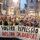Imatge de la manifestació que es va fer a Lleida en protesta per les detencions.