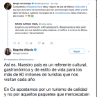 Captura de los tuits de Sergio del Campo y Begoña Villacís.