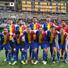 El once inicial del Andorra en un partido de la temporada pasada.