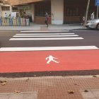 Imagen del nuevo diseño de paso de peatones, que se ha instalado en la riera de Aragón.