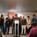 Representantes del Consell per la República y su presidente Carles Puigdemont durante una rueda de prensa en Bruselas.