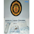 La policia local va decomissar cinc dosis de cocaïna, dos peces d'haixix, pol·len i marihuana.