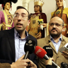 El candidat del PP per Lleida, Xavi Palau i el president del PP a Catalunya, Alejandro Fernández en la presentació de Palau a Lleida.