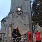 Sampietro, en su bicicleta en Oxford.
