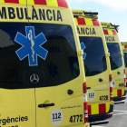 Imagen de archivo de varias ambulancias que dan servicio en Tarragona.
