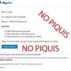 Los usuarios reciben un correo suplantando la identidad de Paypal.
