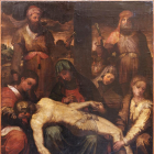 La tela és una representació de 'La Pietat' o 'Lamentació sobre Crist mort'.
