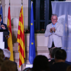 Romero va pronunciar el seu discurs acompanyat de l'alcalde, Pere Granados, en el marc de l'inici de les festes d'estiu.