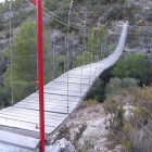 Imatge del pont penjant del Crespi de Bítem, Tortosa.