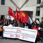 Movilizaciones de los trabajadores de Ourense, ayer.