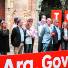 Els socialistes en la presentació de les candidatures de Tarragona pel Congrés i el Senat, en l'acte d'ahir al pati del Seminari.